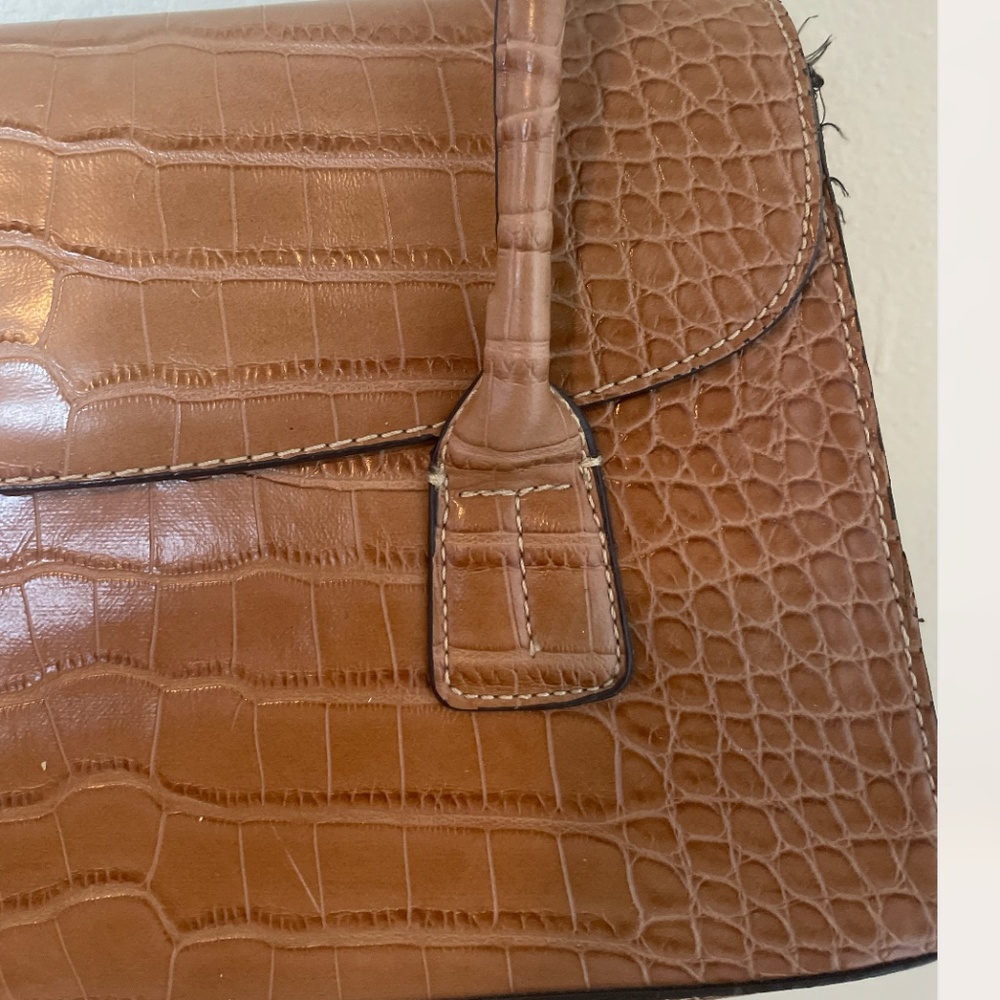 Fl Snake Python Croc Print Textured Shoulder Hips… - image 2